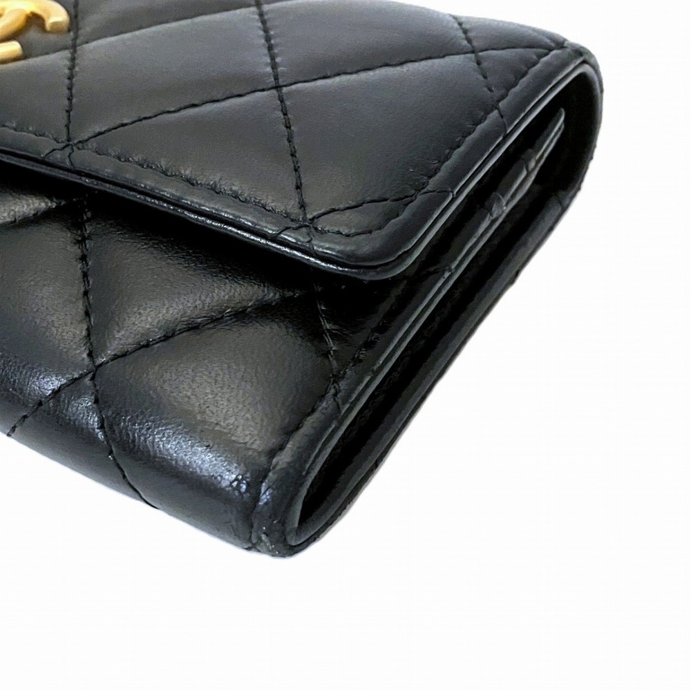 CHANEL Black Lambskin Leather Wallet - Picture 8 of 9
